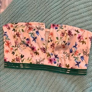 Vs Flower Prink Strapless Top